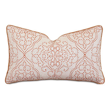 Marguerite Damask Embroidery Decorative Pillow