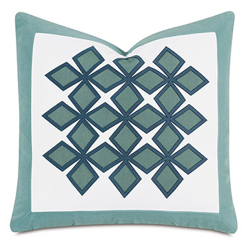 Amu Applique Decorative Pillow in Mint