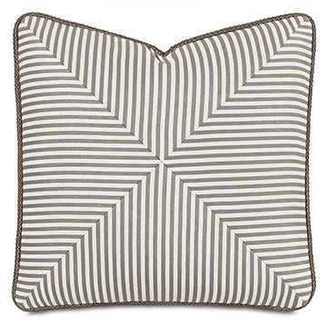 Ahoy Striped Decorative Pillow in Biscotti