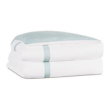 MALAYA GINGHAM DUVET COVER IN SEA