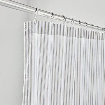 BLASS TICKING SHOWER CURTAIN IN FAWN