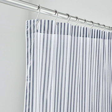 BLASS TICKING SHOWER CURTAIN IN NAVY