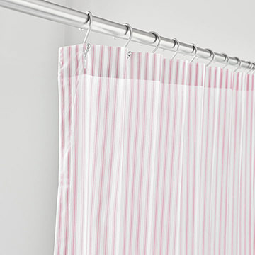 BLASS TICKING SHOWER CURTAIN IN PETAL