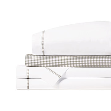 MALAYA GINGHAM SHEET SET IN FAWN