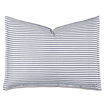 Blass Ticking Standard Sham in Navy