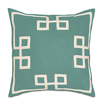 Resort Aqua Fret Accent Pillow