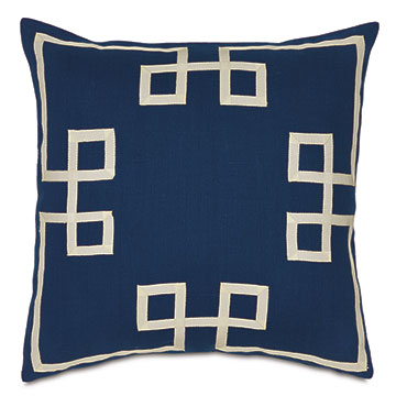 Resort Indigo Fret Accent Pillow