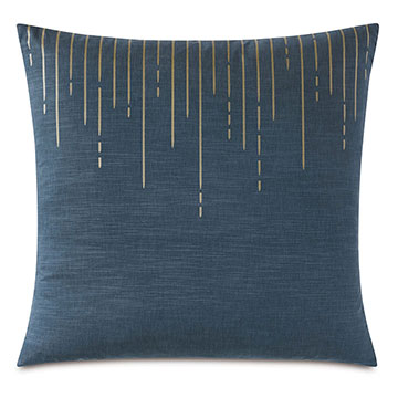 Tabitha Metallic Drip Decorative Pillow in Marine