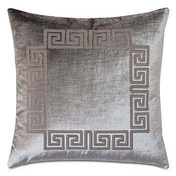 Antiquity Greek Key Decorative Pillow in Dove