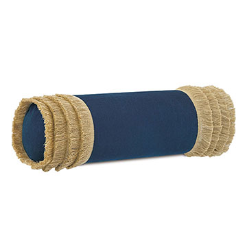 Siesta Fringe Bolster in Indigo