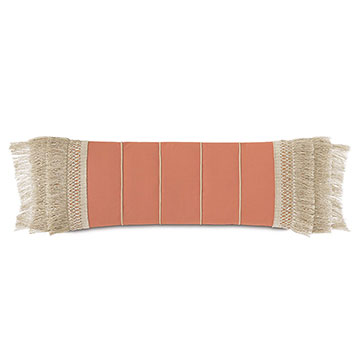 Siesta Fringe Decorative Pillow  in Papaya