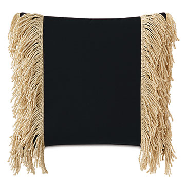 Palermo Fringe Decorative Pillow in Black