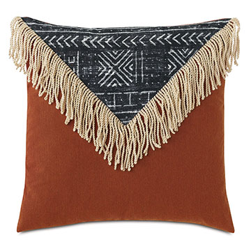 Seydou Color Block Decorative Pillow in Black