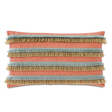 Nocatee Fringe Decorative Pillow in Carnation