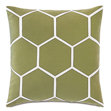 Tamaya Hexagon Decorative Pillow in Leaf