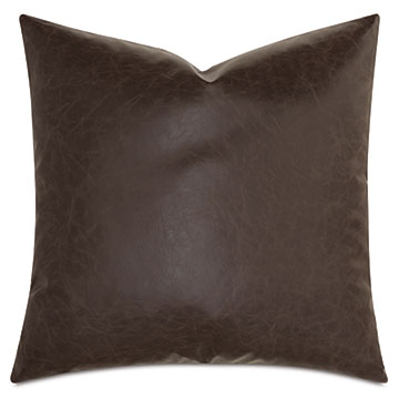 Nevin Vegan Leather Decorative Pillow in Bark