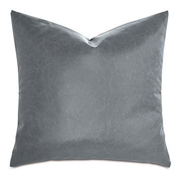 Nevin Vegan Leather Decorative Pillow in Dark Gray