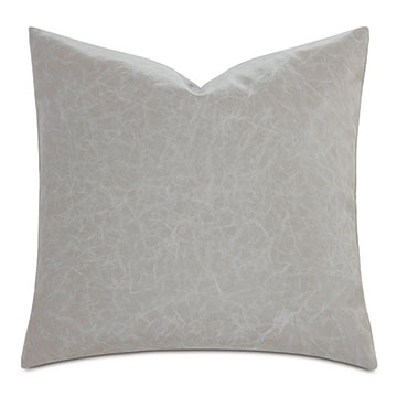 Nevin Vegan Leather Decorative Pillow in Light Gray