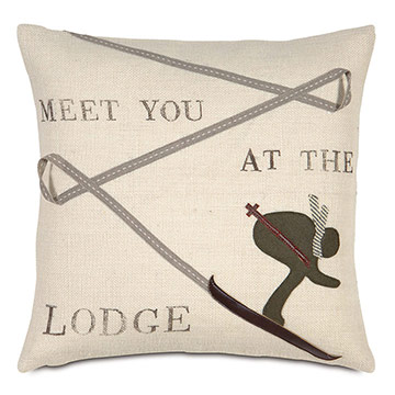 Lodge Burlap Decorative Pillow