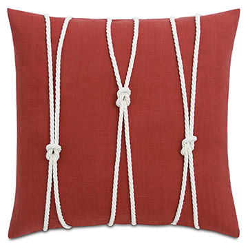 Isle Yacht Knots Decorative Pillow in Scarlet