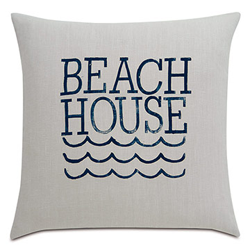 Cove Blockprinted Decorative Pillow in Beach