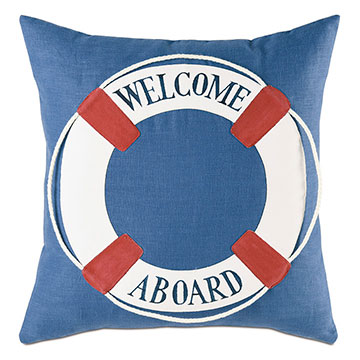 Lifebuoy Handpainted Decorative Pillow