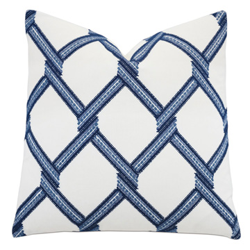 Newport Trellis Accent Pillow In Blue