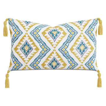 VILLA BLANCA EMBROIDERED DECORATIVE PILLOW