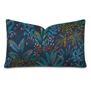 Cummings Embroidered Decorative Pillow in Dusk