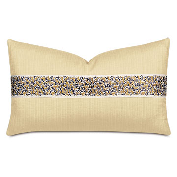 Folly Embroidered Border Decorative Pillow in Sand