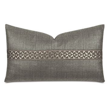 Salazar Metallic Border Decorative Pillow in Slate