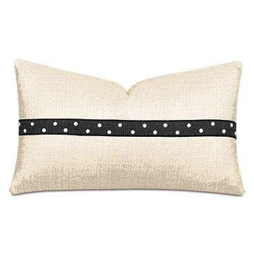 Salazar Pearl Nailhead Decorative Pillow in Cream