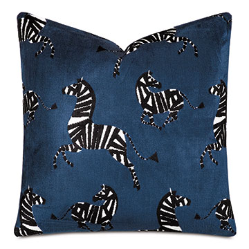 Tenenbaum Zebra Decorative Pillow in Pacific