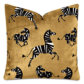 Tenenbaum Zebra Decorative Pillow in Honey