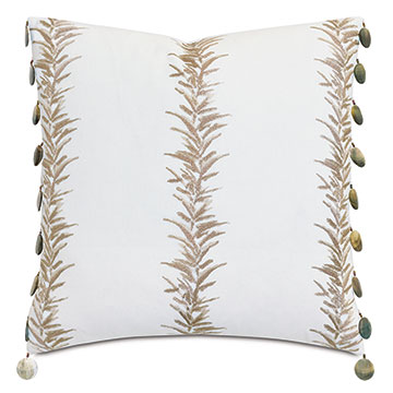 Casa Guava Beaded Trim Decorative Pillow