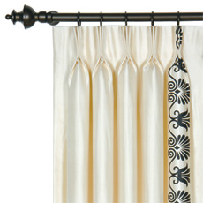 Anthemion Ivory/Black Curtain Panel