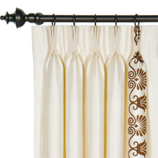 Anthemion Ivory/Brown Curtain Panel