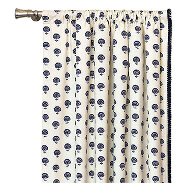 Nile Ink Curtain Panel (Left)