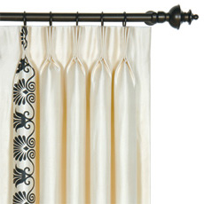 Anthemion Ivory/Black Curtain Panel
