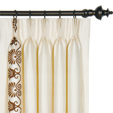 Anthemion Ivory/Brown Curtain Panel