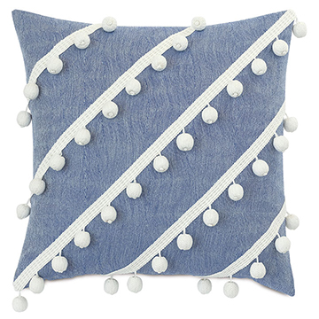 Castaway Diagonal Trim Decorative Pillow