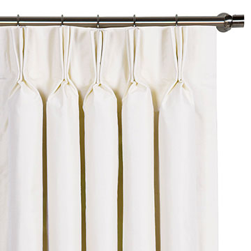 Edris Faux Silk Curtain Panel in White