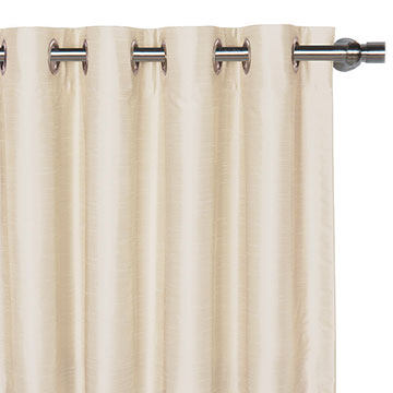 Edris Faux Silk Curtain Panel in Ivory