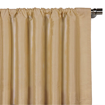 Edris Faux Silk Curtain Panel in Gold