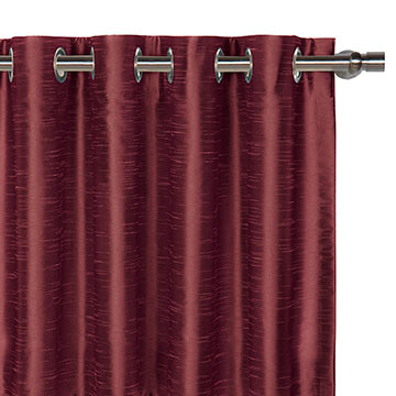 Edris Faux Silk Curtain Panel in Cranberry