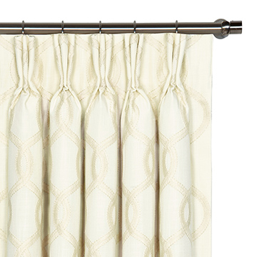 Gresham Embroidered Curtain Panel in Snow