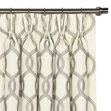 Gresham Embroidered Curtain Panel in Gray