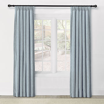 ATHENA EMBROIDERED CURTAIN PANEL IN AQUA