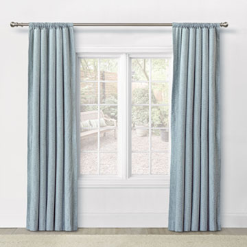 ATHENA EMBROIDERED CURTAIN PANEL IN AQUA