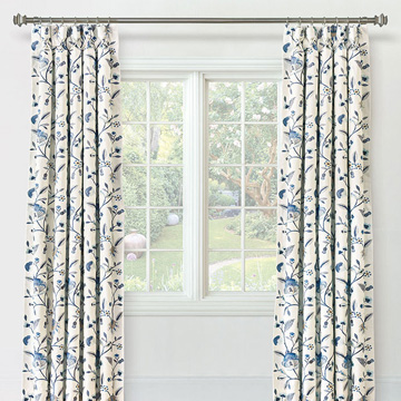 PROMENADE FLORAL CURTAIN PANEL IN BLUE
